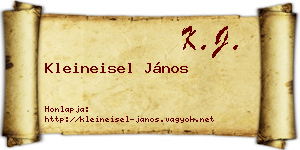 Kleineisel János névjegykártya